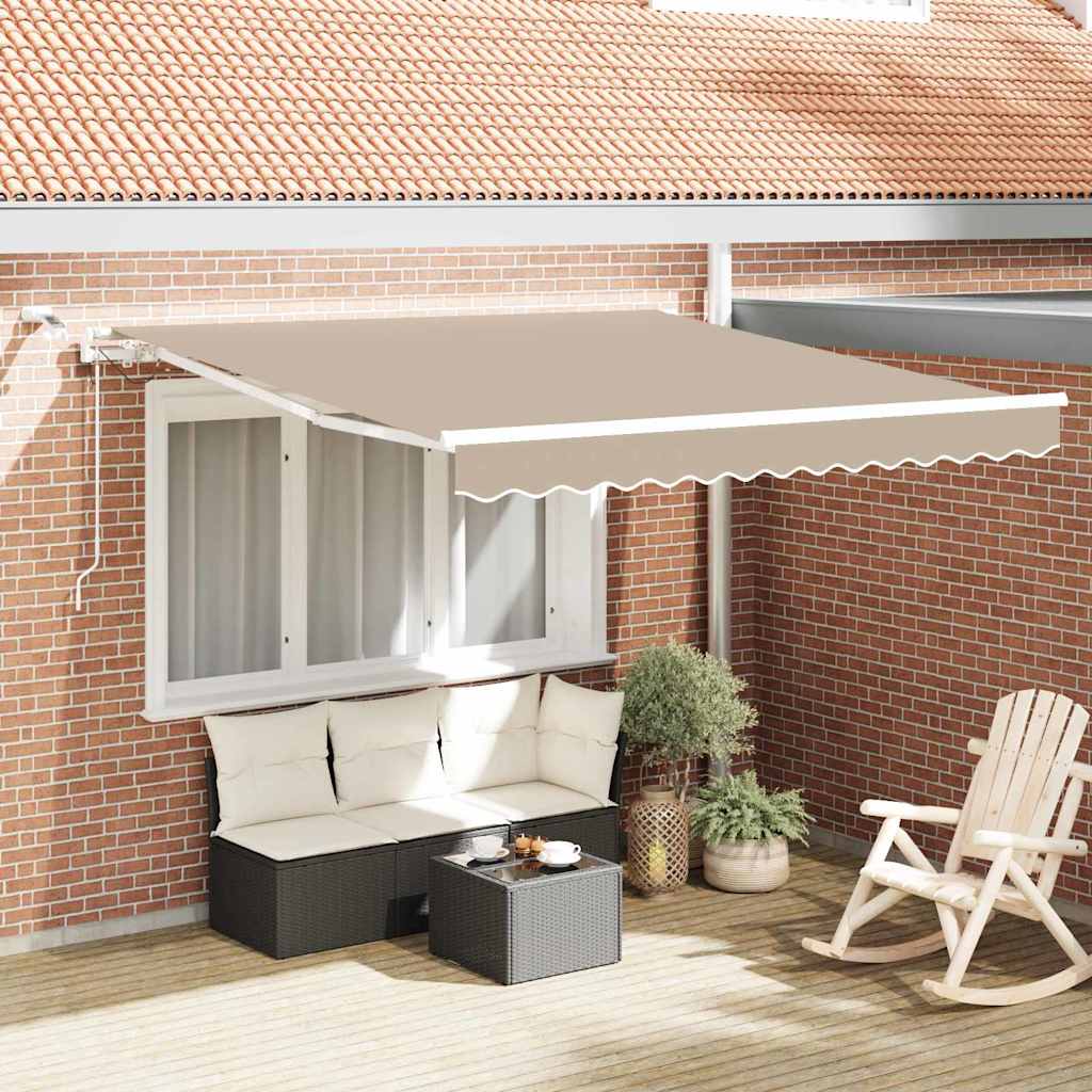 Ausziehbare Markise Beige 300 x 250 cm Polyester