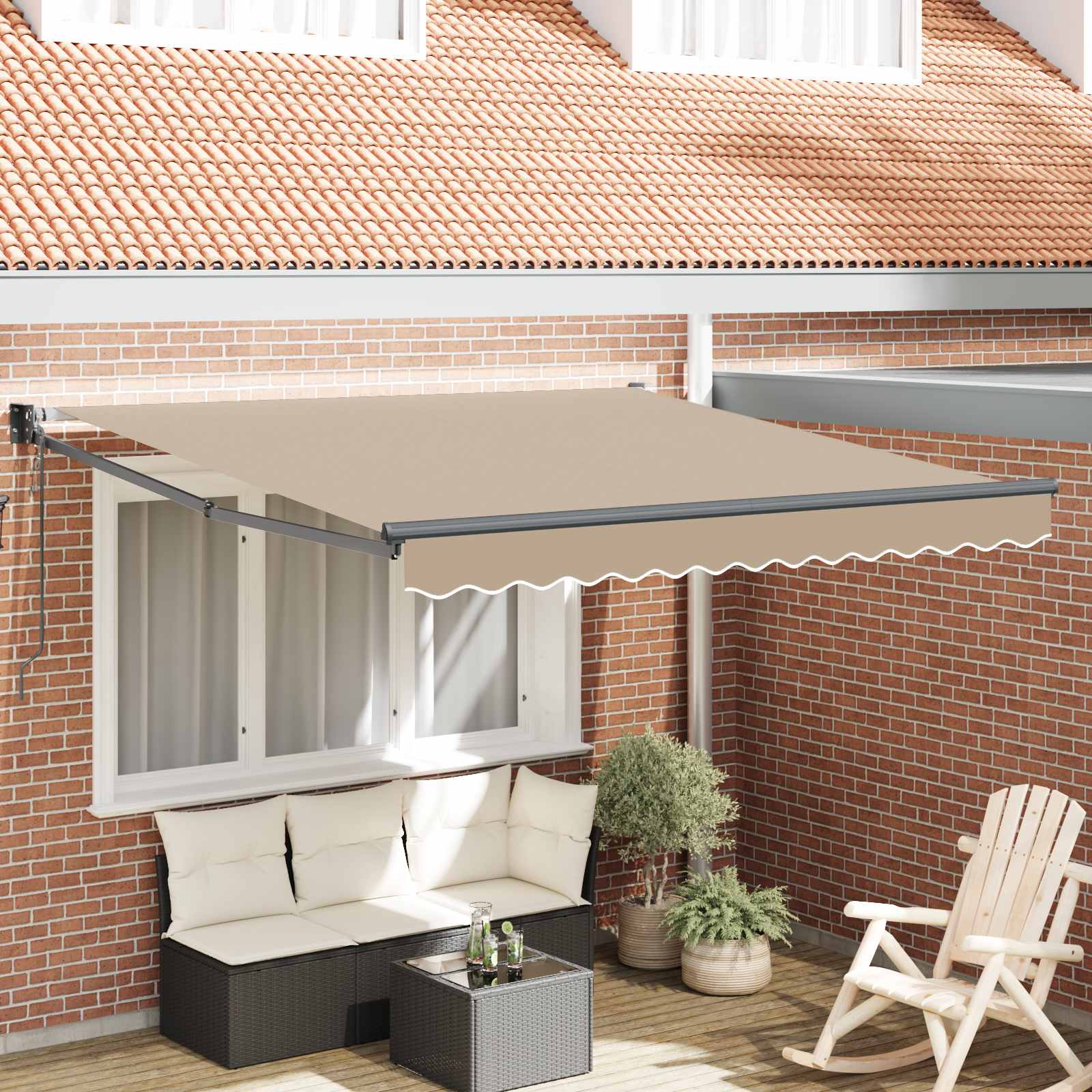 Ausziehbare Markise Beige 300 x 250 x 165 cm