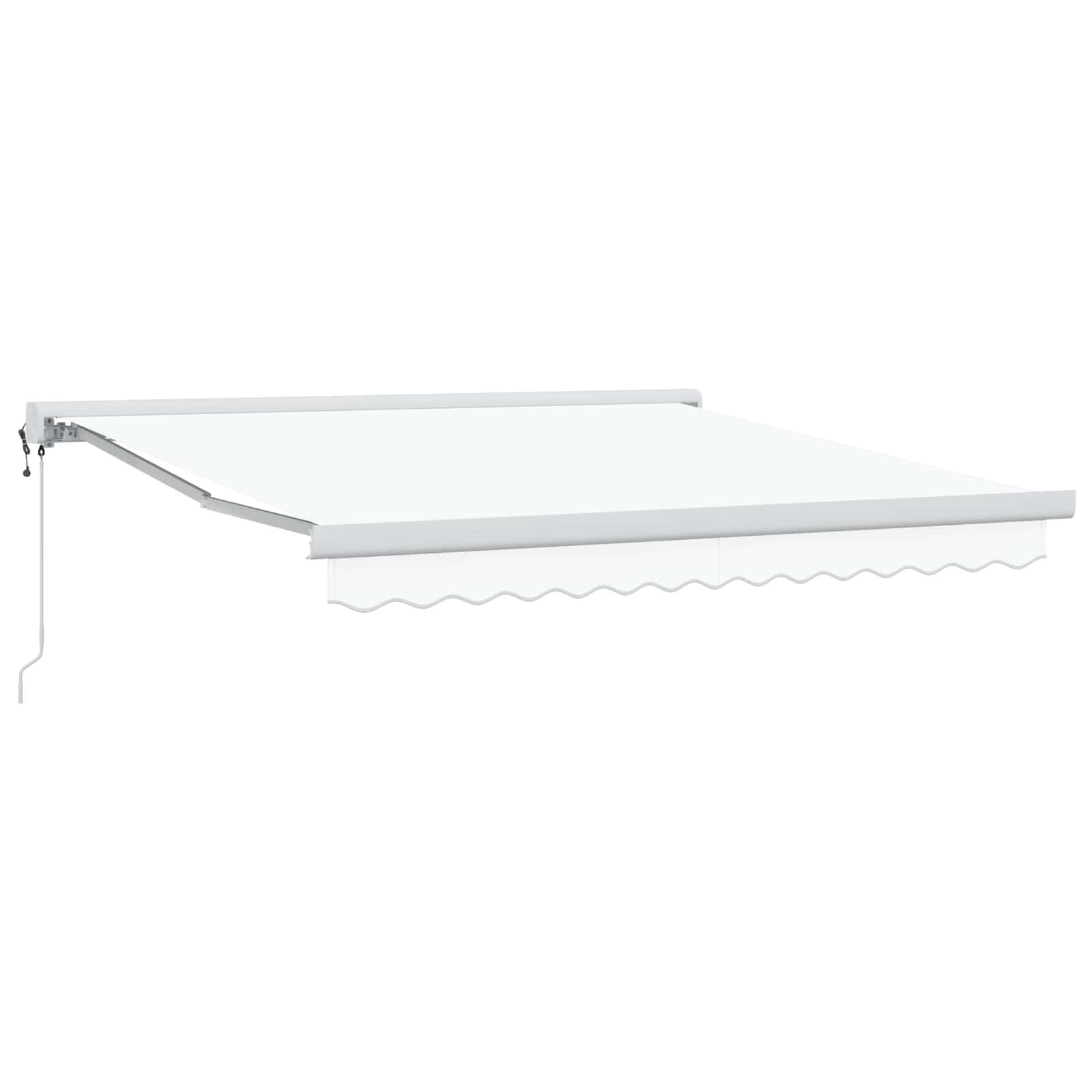 Ausziehbare Markise Weiß 300 x 250 x 165 cm Stoff und Metall
