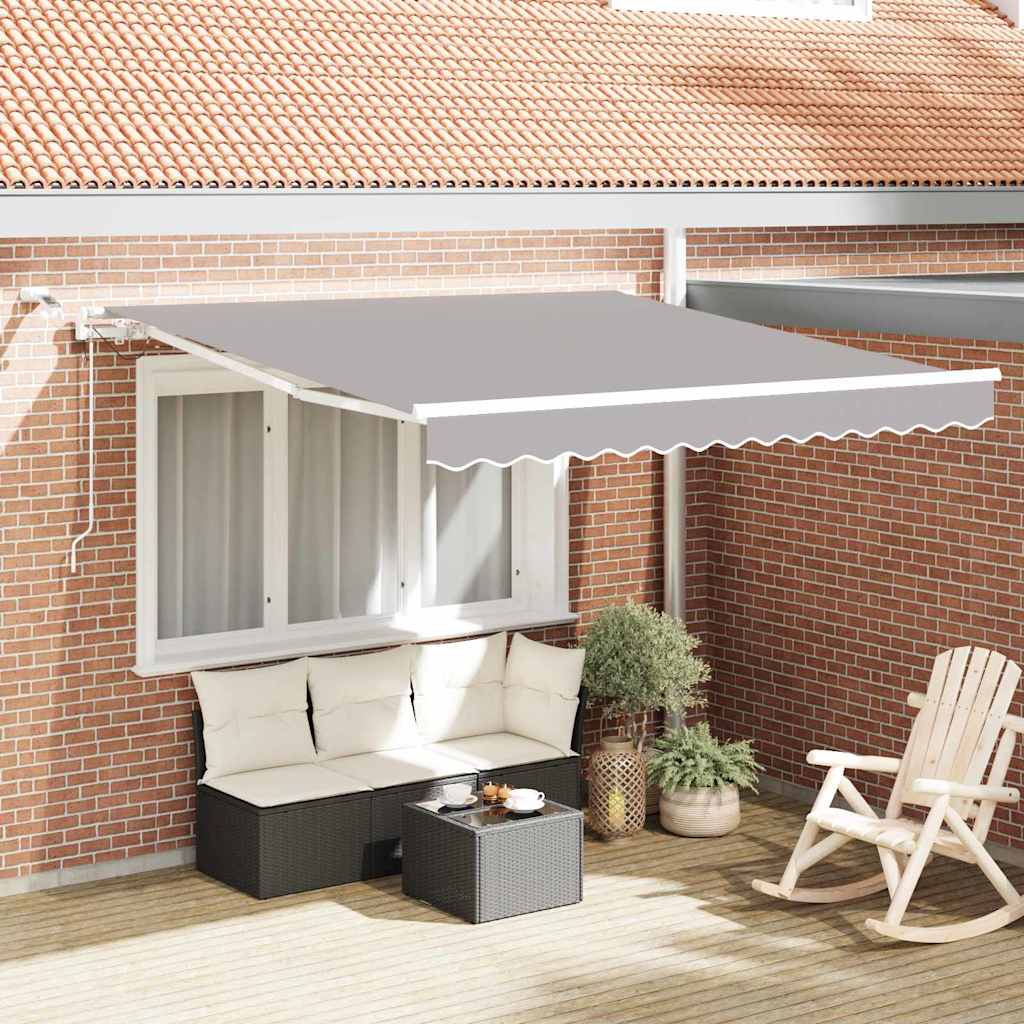 Ausziehbare Markise Hellgrau 300 x 250 cm Polyester