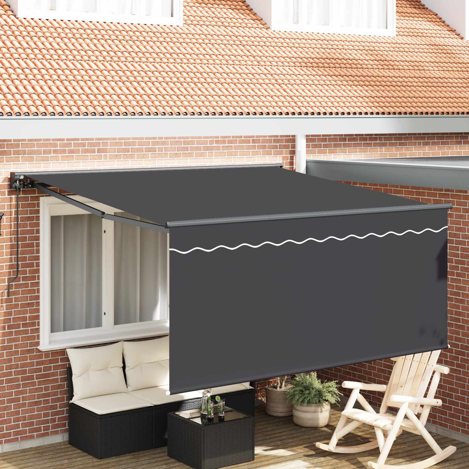 Ausziehbare Markise Anthrazit 350 x 250 cm