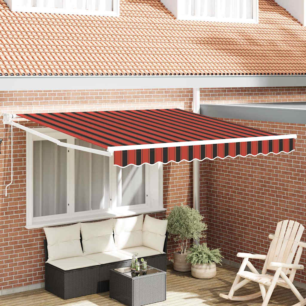 Ausziehbare Markise Orange und Braun 350 x 250 x 165 cm