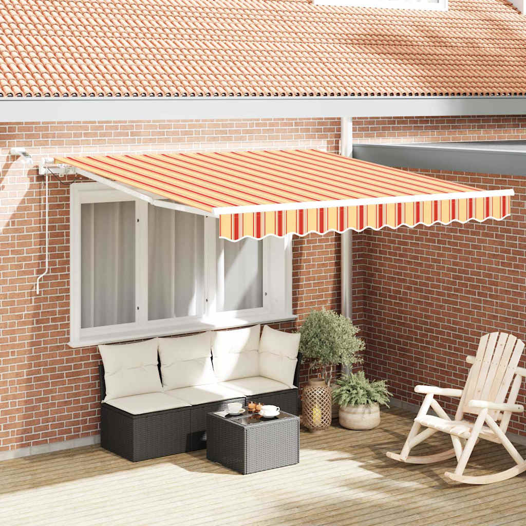 Ausziehbare Markise Gelb und Orange 350 x 250 cm Polyester