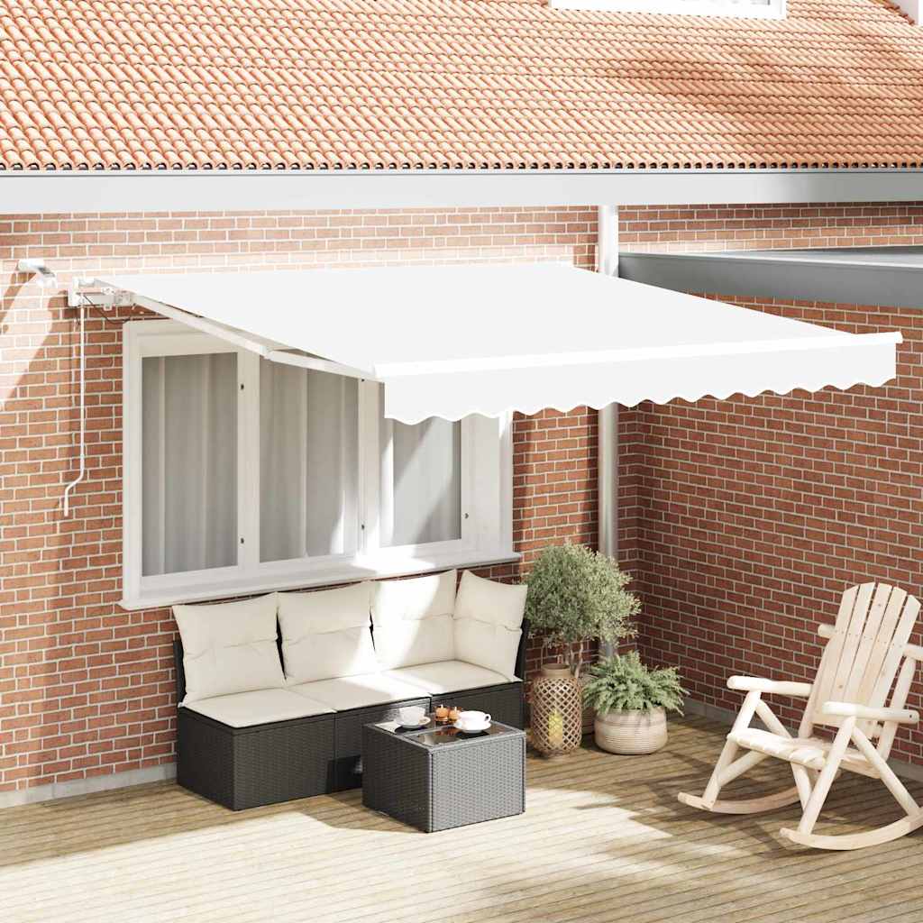 Ausziehbare Markise Weiß 350 x 250 cm Polyester