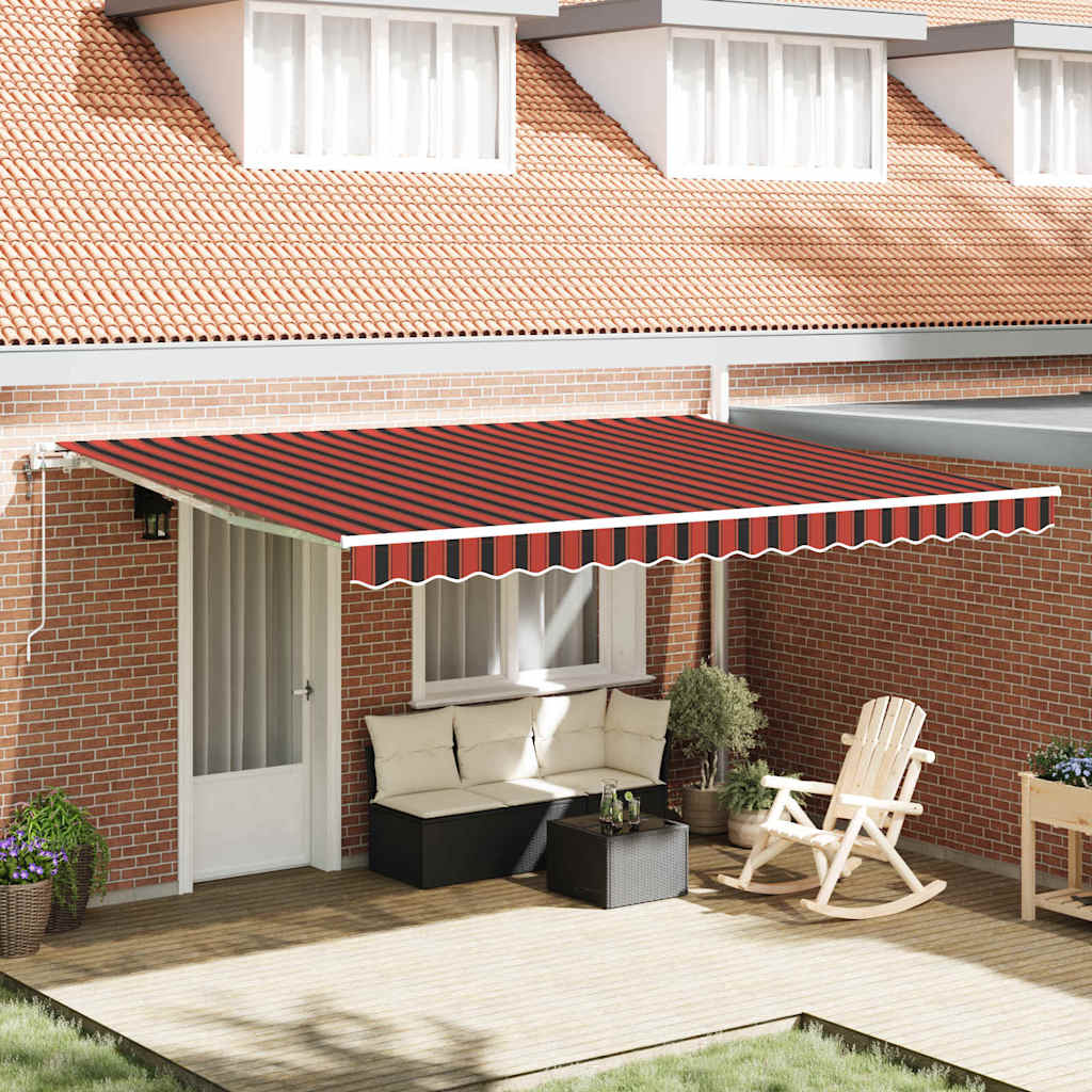 Ausziehbare Markise Orange und Braun 450 x 350 cm