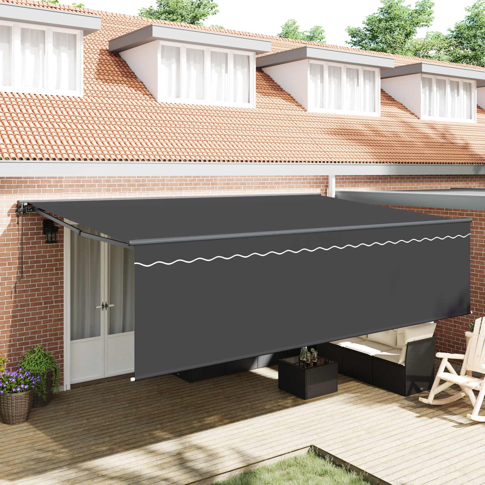 Ausziehbare Markise Anthrazit 500 x 300 cm