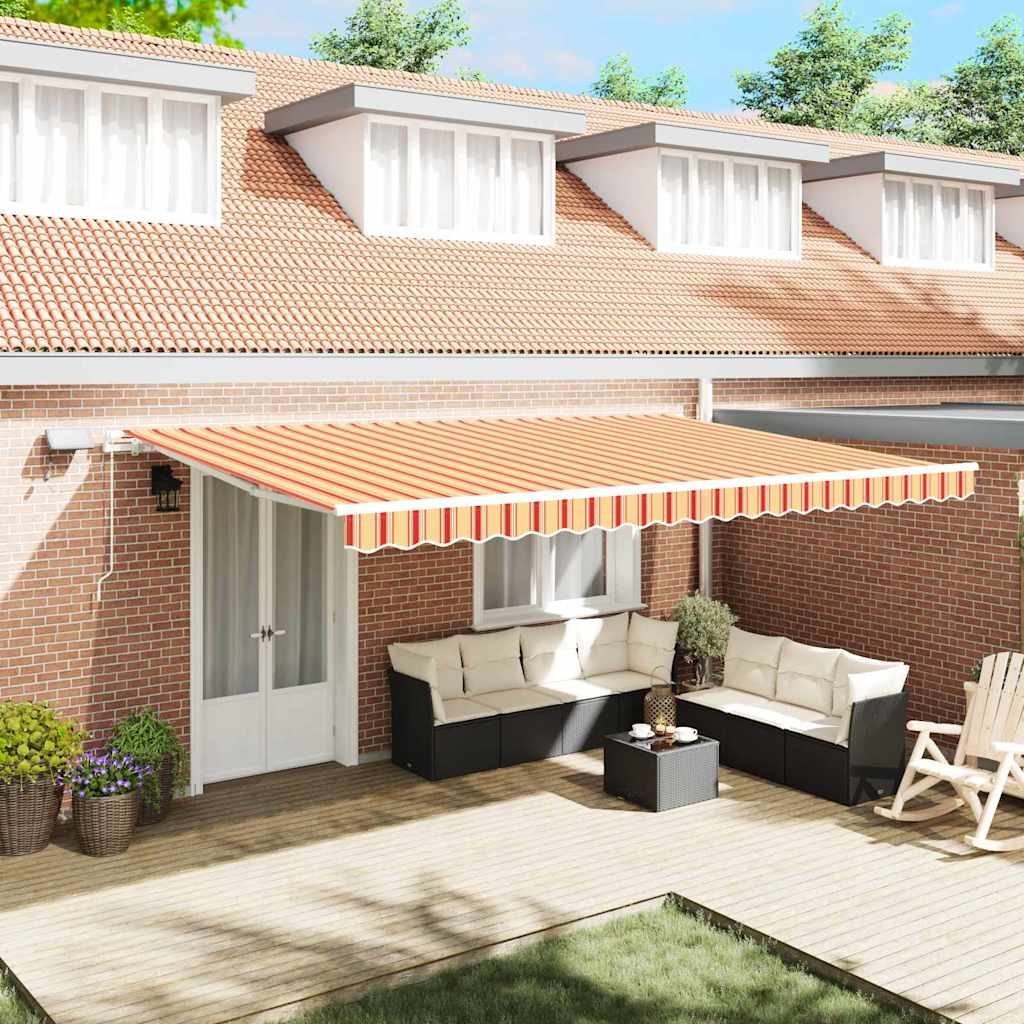Ausziehbare Markise Gelb und Orange 500 x 300 cm