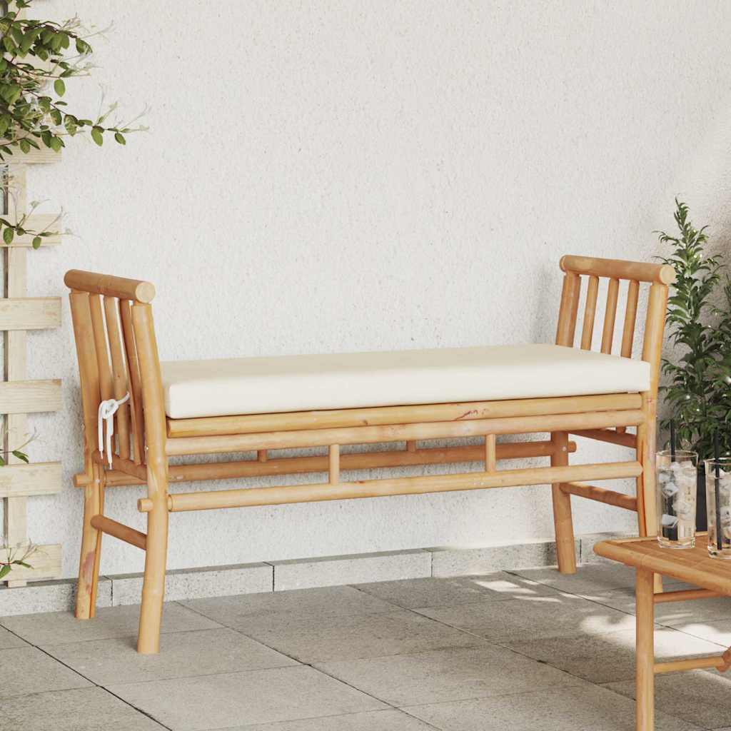 Gartenbank 2 -Seater 110 x 38 x 65cm Bambus Braun Rechteckig