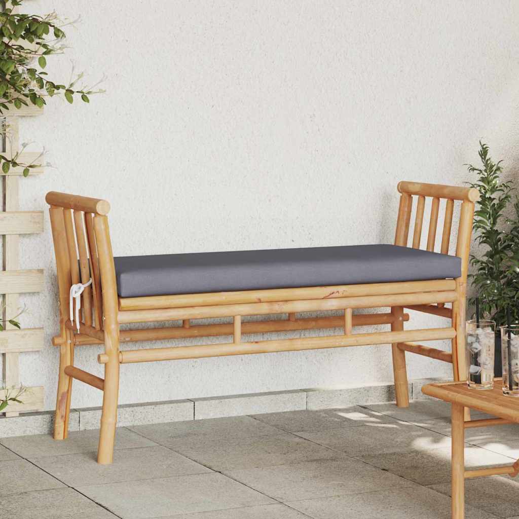 Gartenbank 2 -Seater 110 x 38 x 65cm Bambus Braun Rechteckig