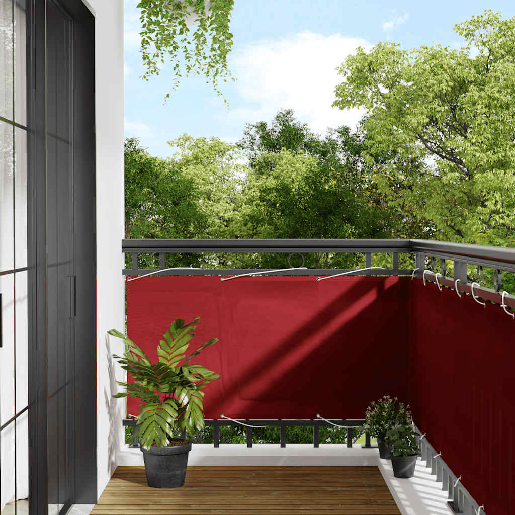 Balkon-Sichtschutz Rot 75x700 cm 100 % Polyester-Oxford