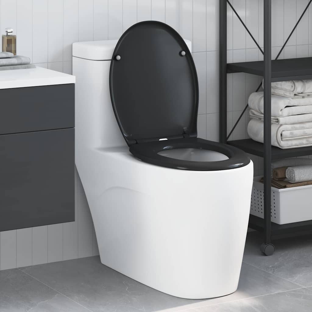 Toilettensitz Schwarz 47 x 37 x 4 cm Duroplast