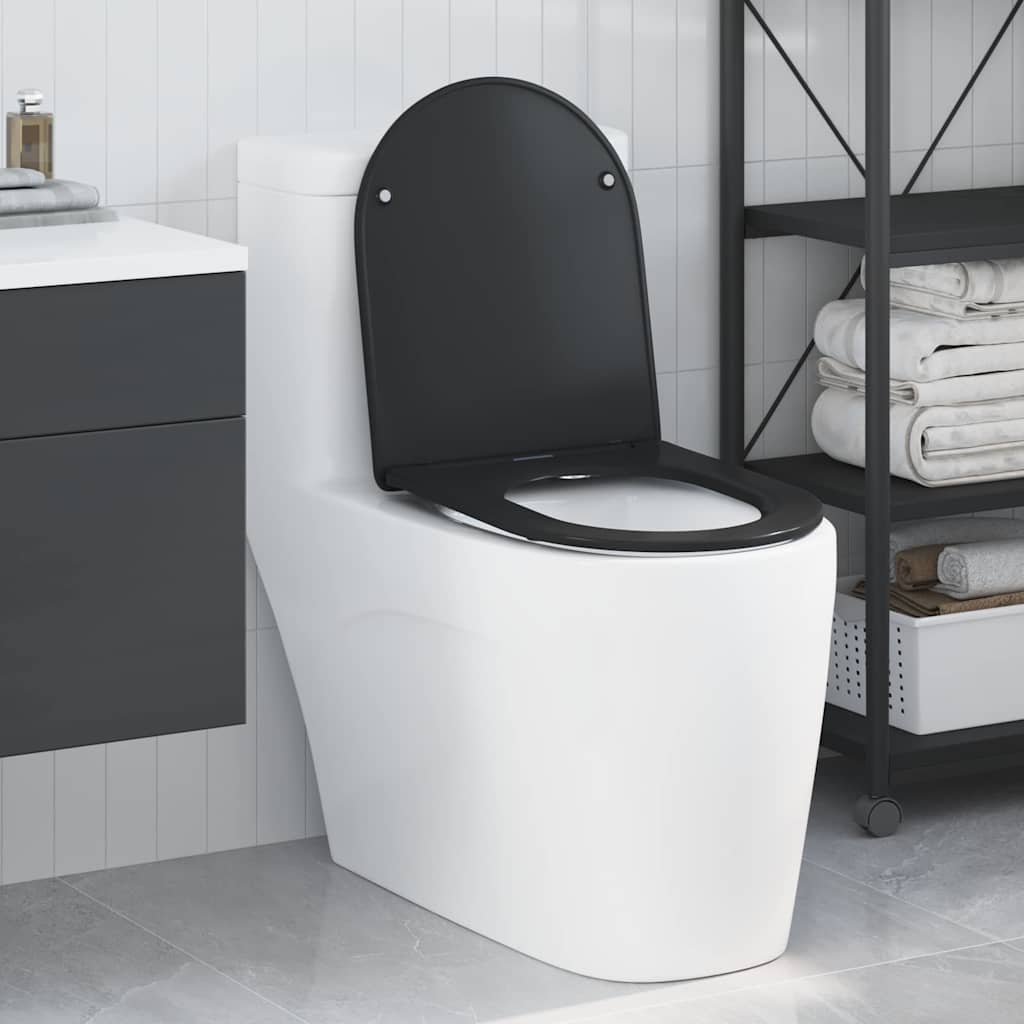 Toilettensitz Schwarz 47 x 36 x 3,4 cm Duroplast