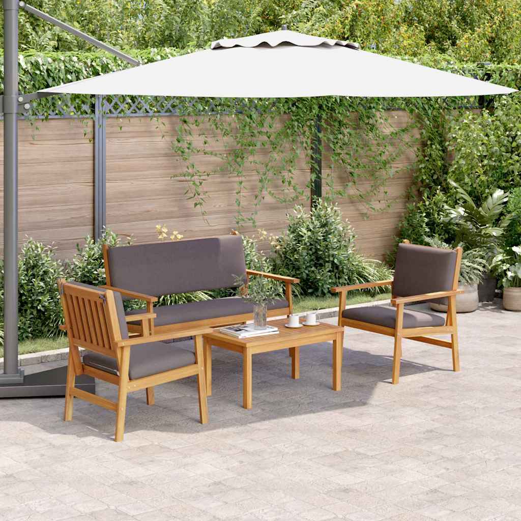 Gartensofa-set 4 Stk. 4-Sitzanzahl Braun Massivholz Akazie