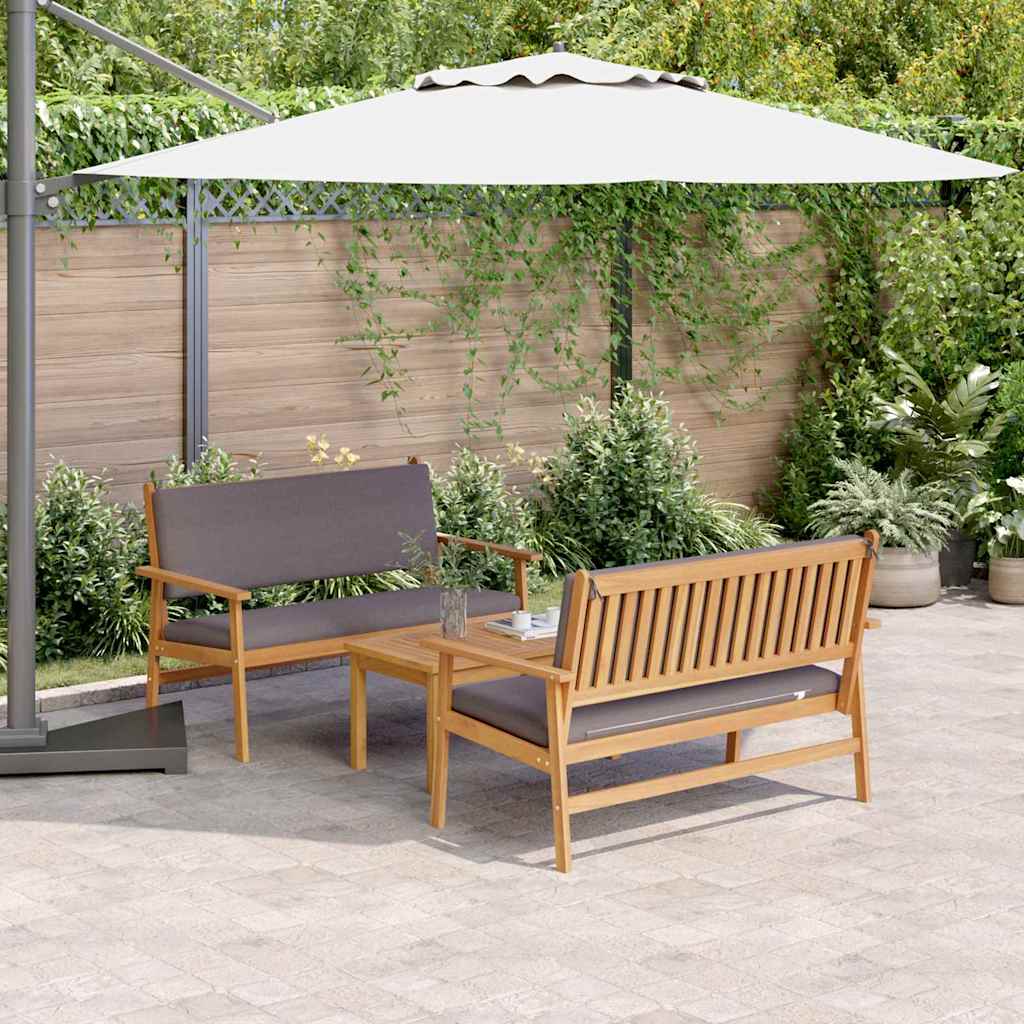 Gartensofa-set 3 Stk. 4-Sitzanzahl Braun Massivholz Akazie