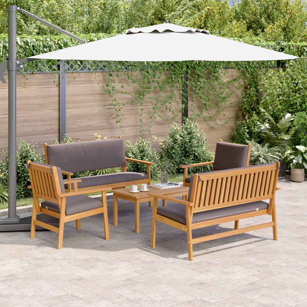 Gartensofa-set 5 Stk. 4-Sitzanzahl Braun Massivholz Akazie