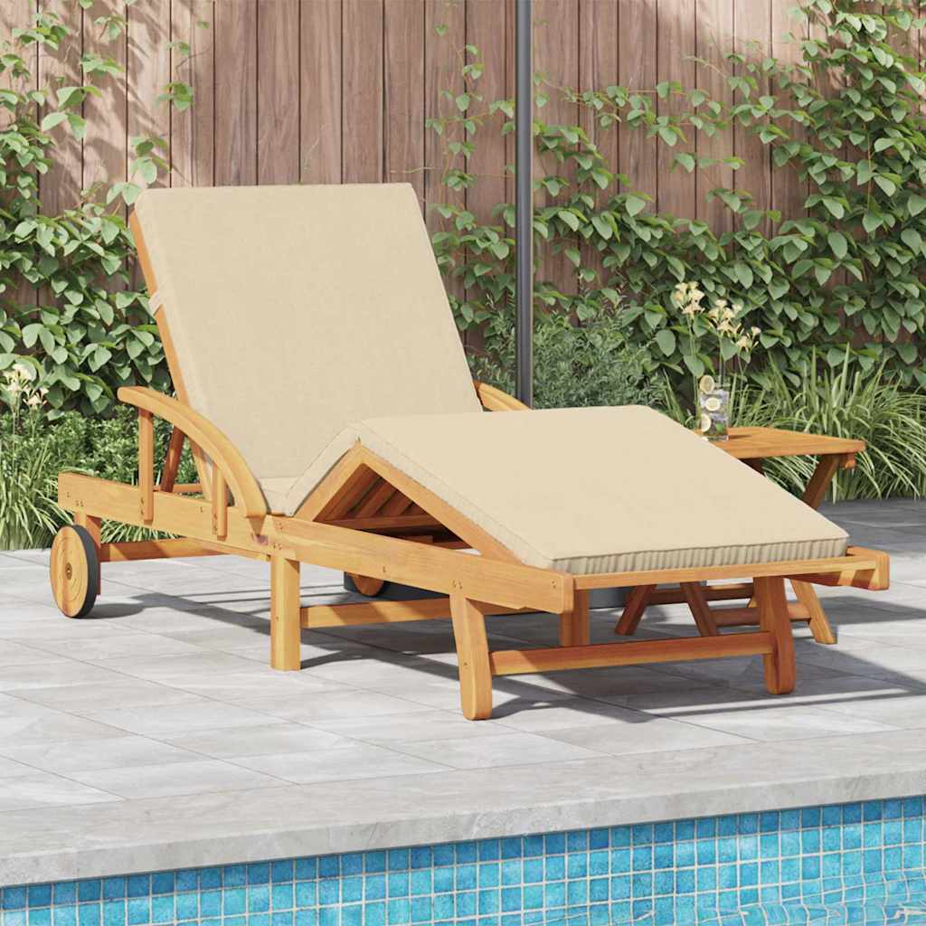 Sonnenliege 2 stk. Massivholz Akazie Beige