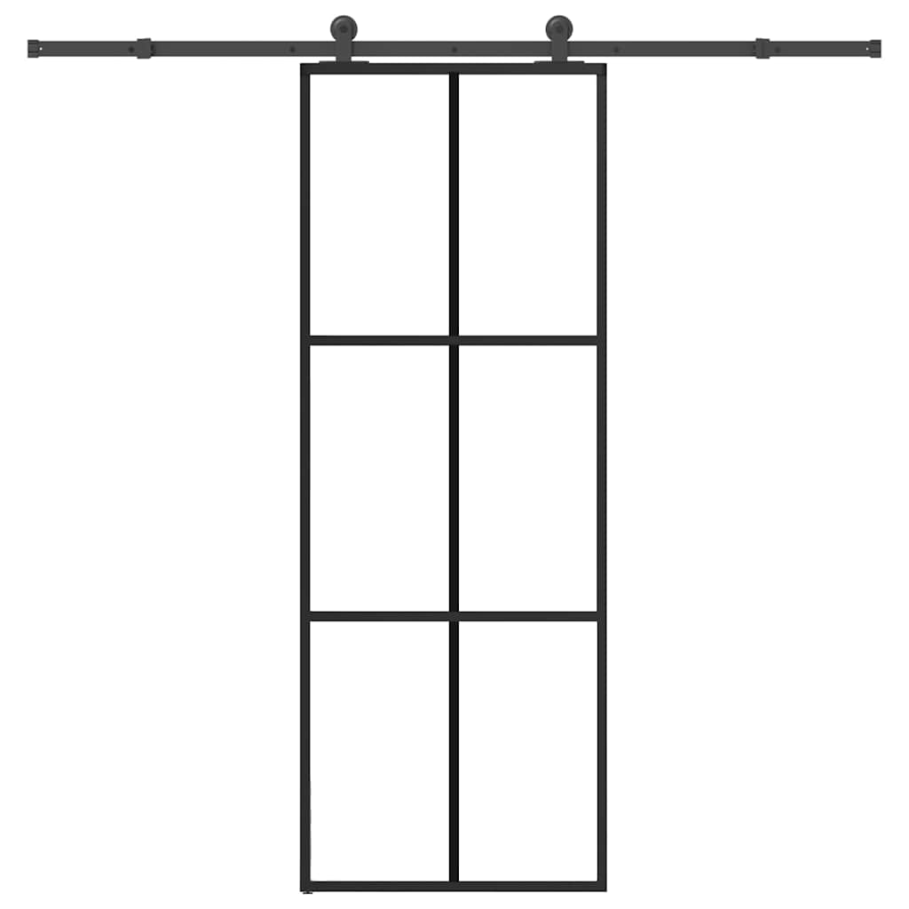 Schiebetür mit Beschlag 76x205 cm ESG-Glas & Aluminium