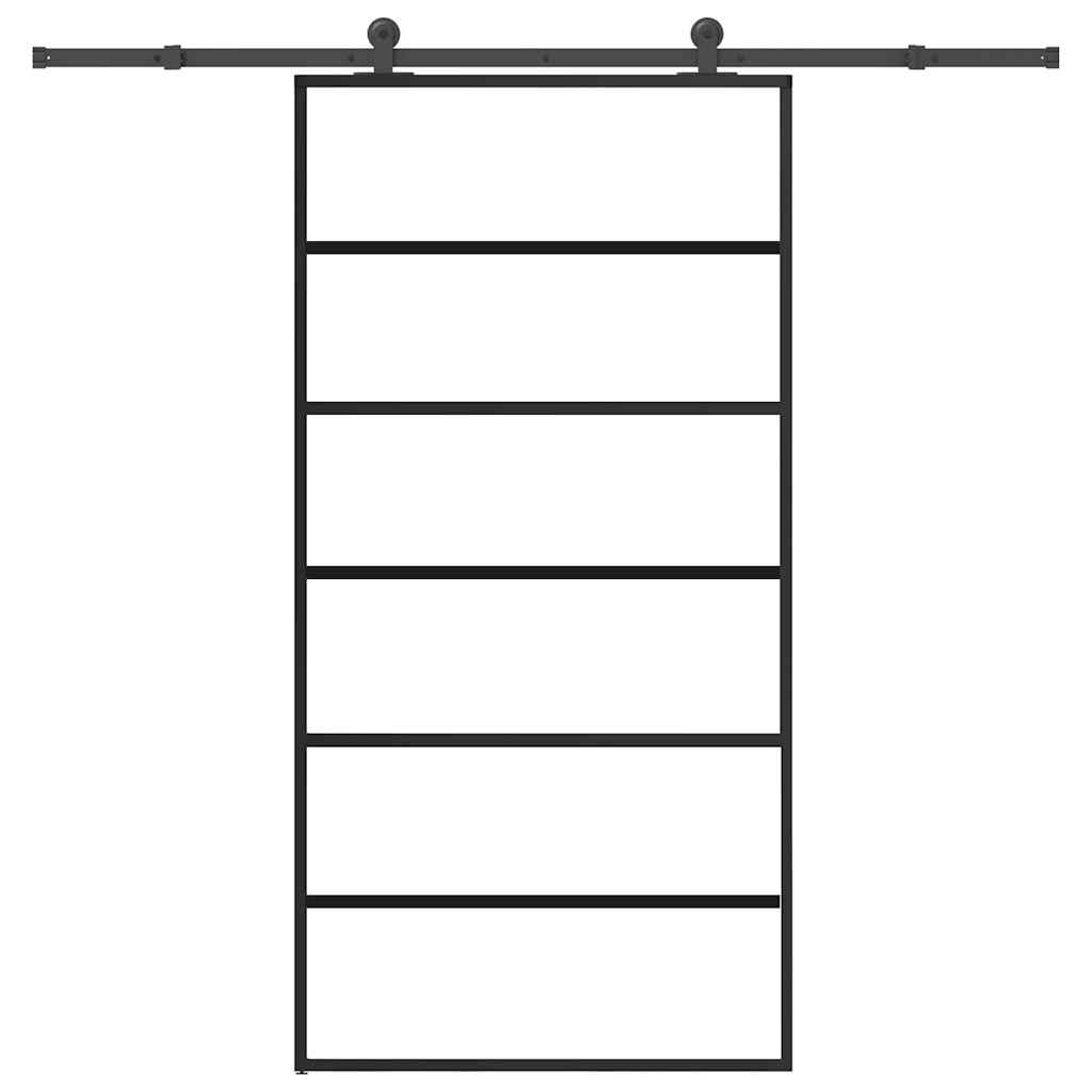 Schiebetür mit Beschlag 102x205 cm ESG-Glas & Aluminium