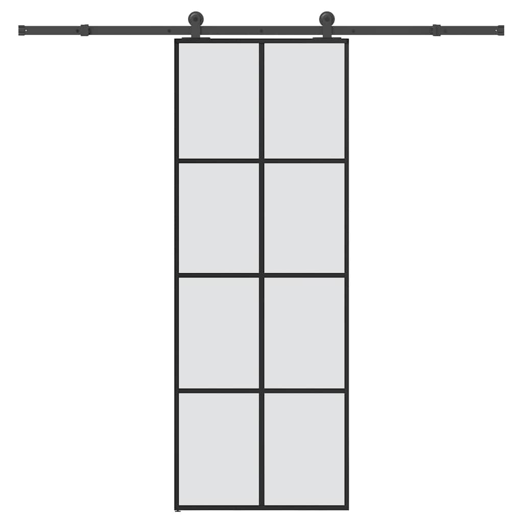 Schiebetür mit Beschlag 76x205 cm ESG-Glas & Aluminium