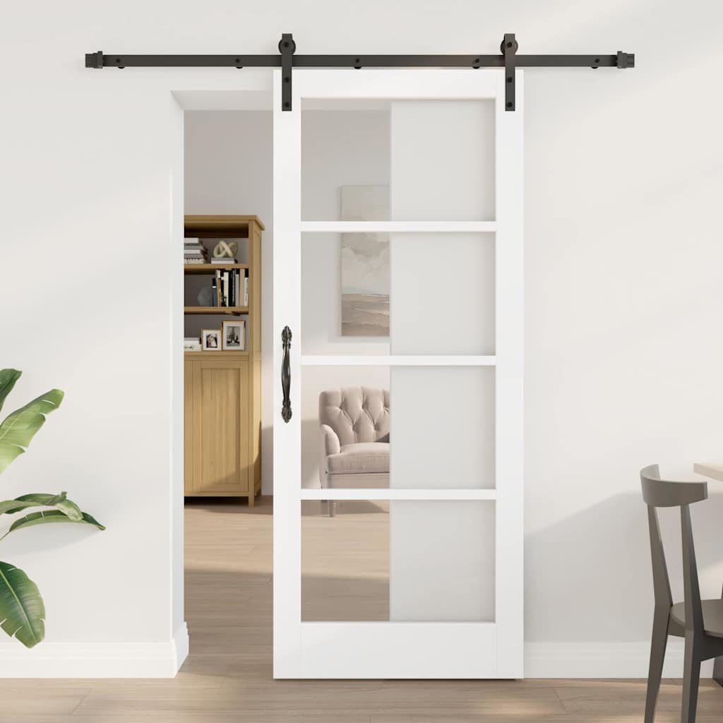 Schiebetür ORKDAL Weiß und Schwarz 83 x 202 cm