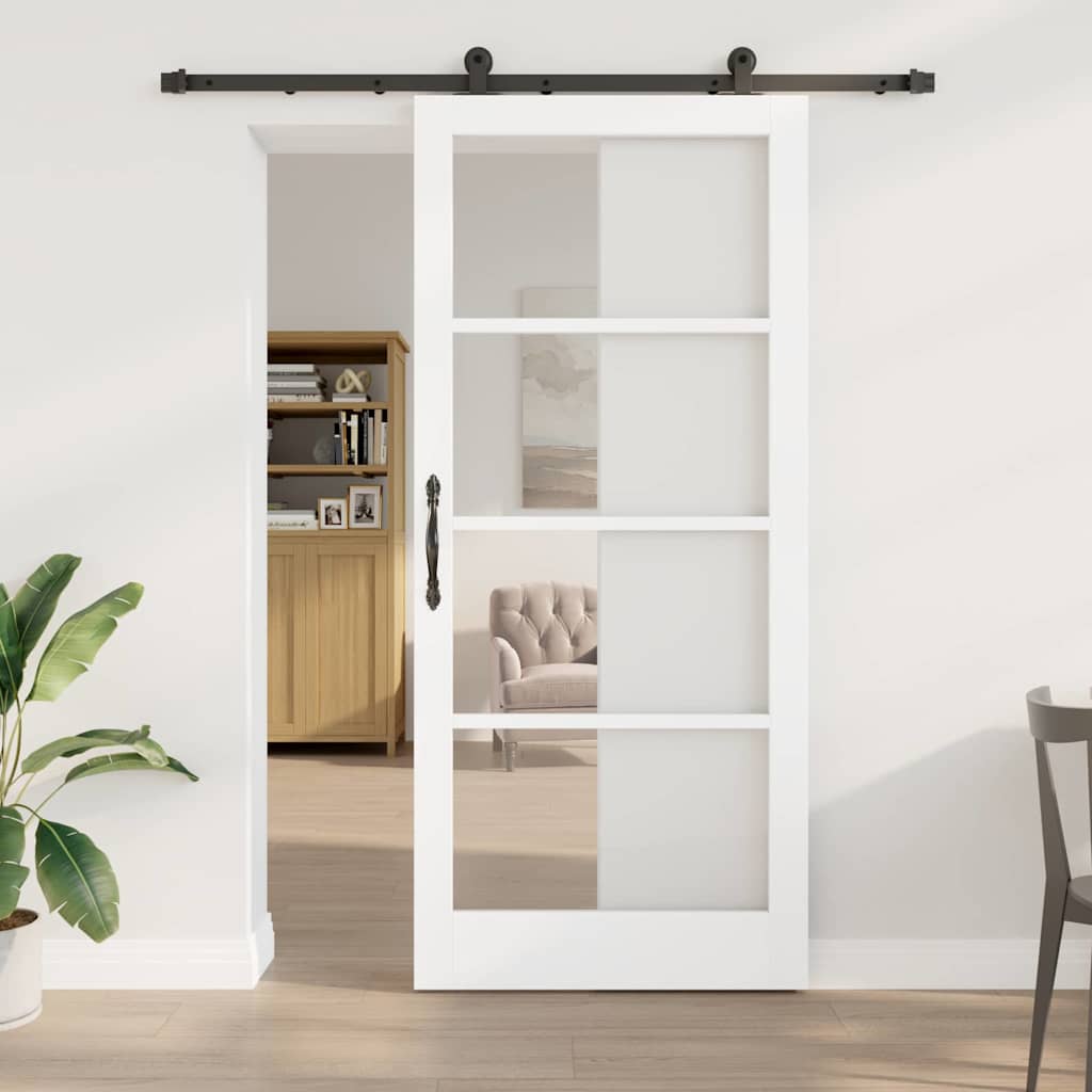Schiebetür ORKDAL 93 x 211 cm Massivholz Kiefer und Glas