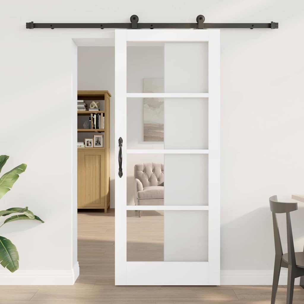 Schiebetür ORKDAL 83 x 202 cm Massivholz Kiefer und Glas