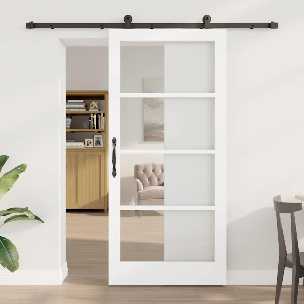 Schiebetür ORKDAL 93 x 202 cm Massivholz Kiefer und Glas