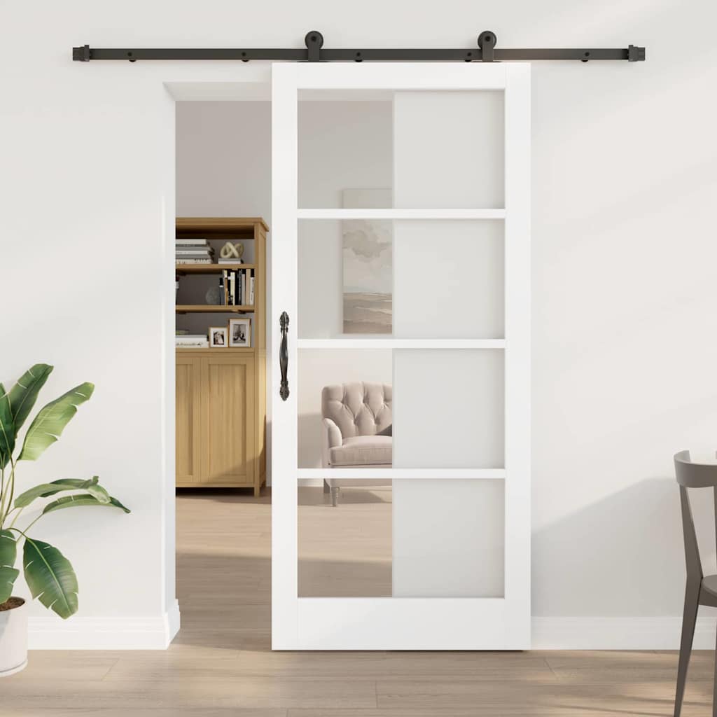 Schiebetür ORKDAL 93 x 211 cm Massivholz Kiefer und Glas