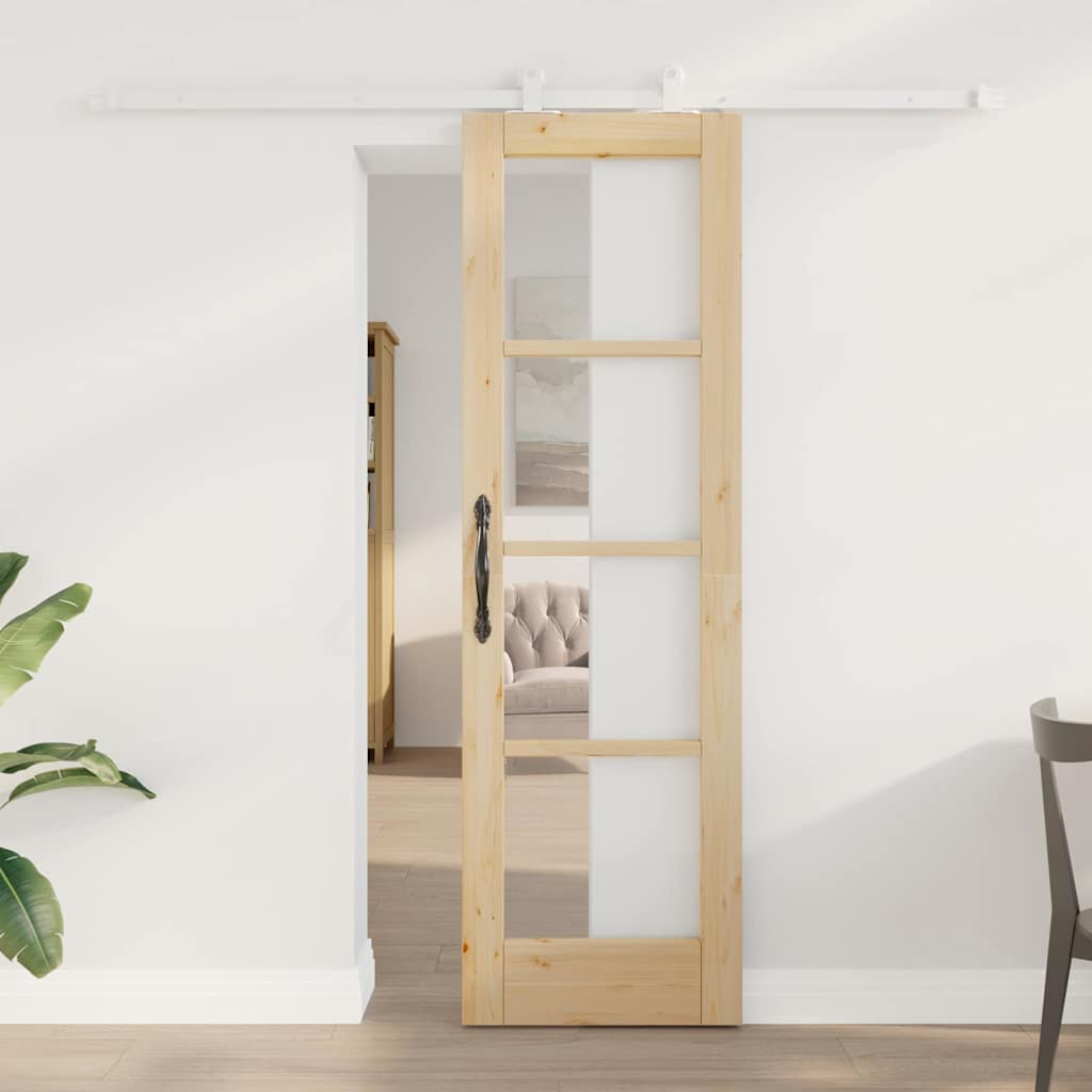 Schiebetür ORKDAL 61 x 198,5 cm Massivholz Kiefer und Glas