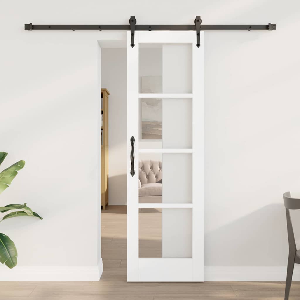 Schiebetür 61 x 198,5 cm Solid Pine Wood and Glass