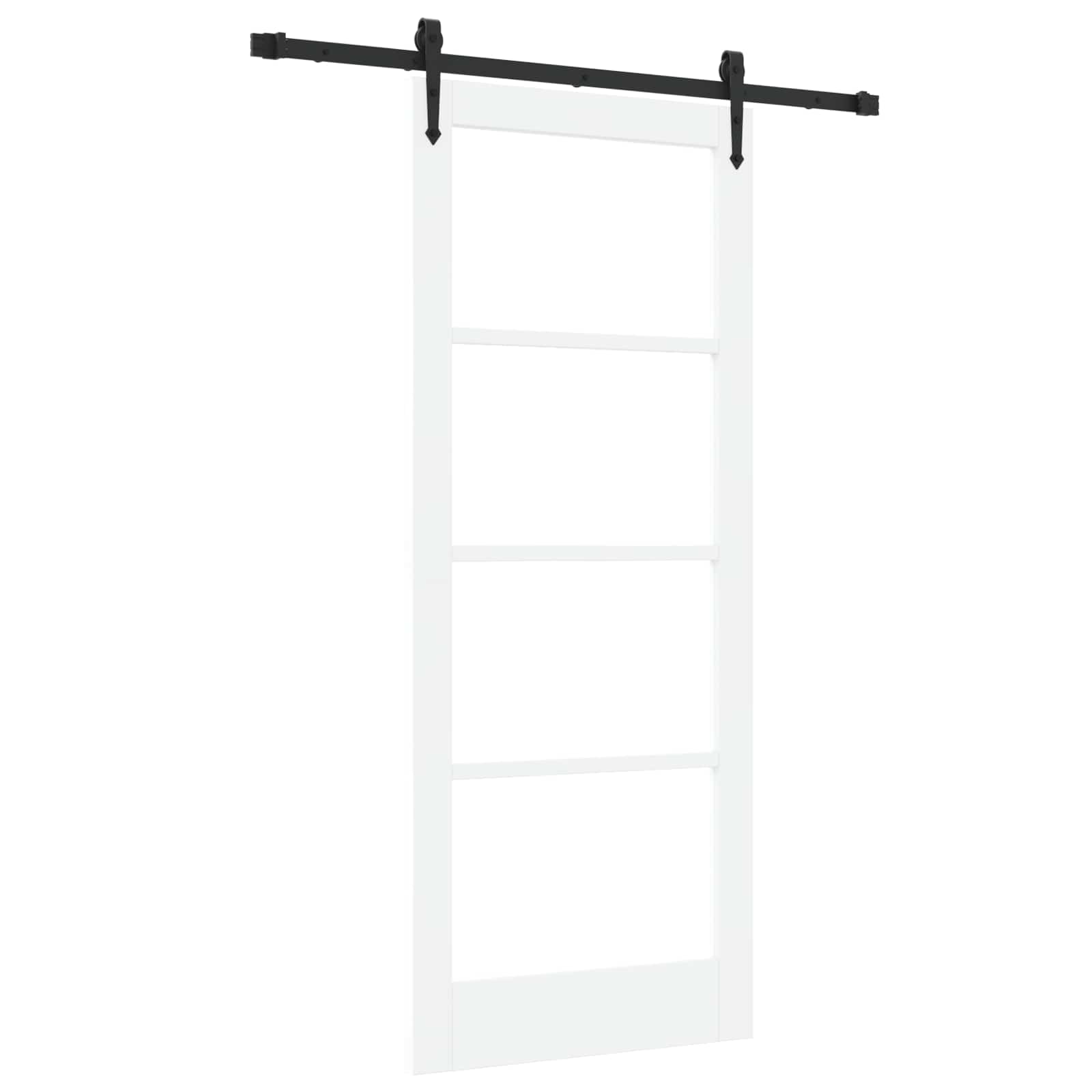 Schiebetür ORKDAL 83 x 202 cm Solid Pine Wood and Glass Weiß