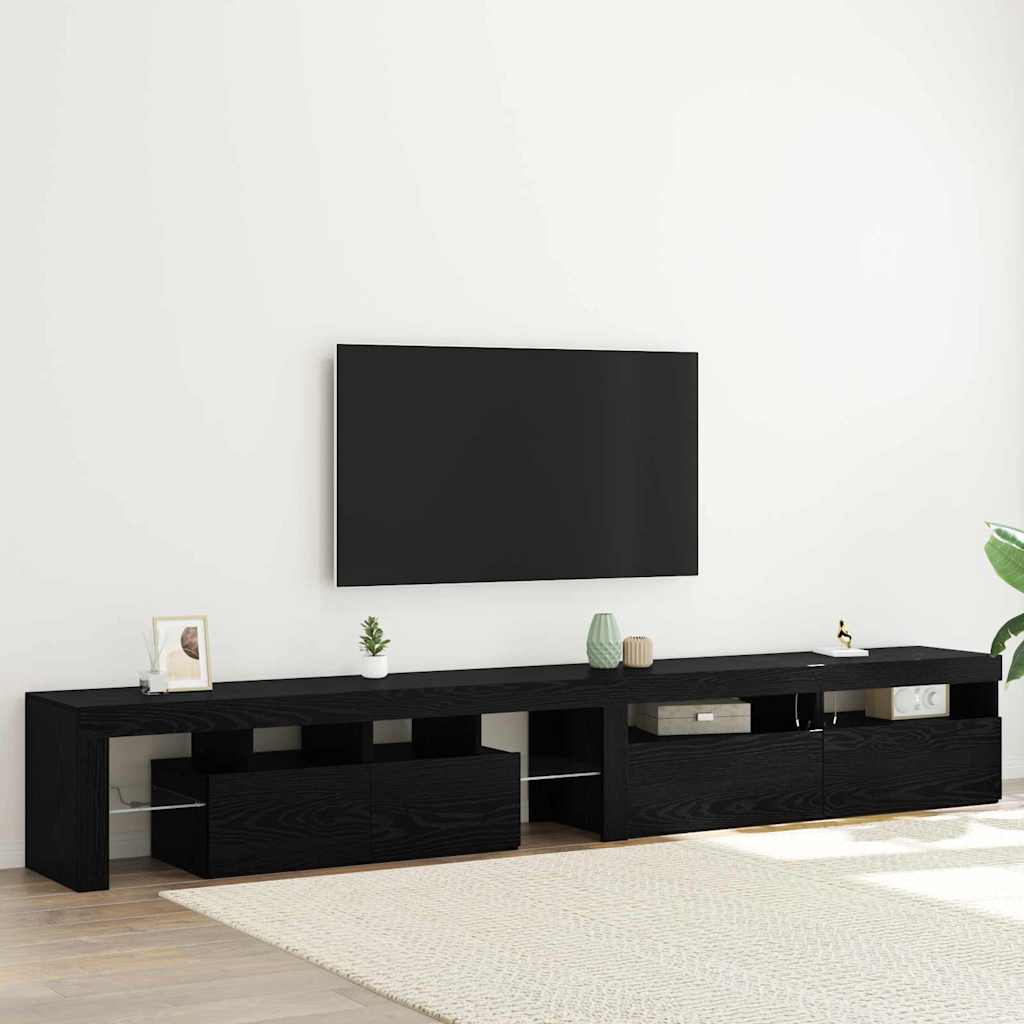TV-Schränk 3 stk. Schwarz Eichen-Optik Holzwerkstoff