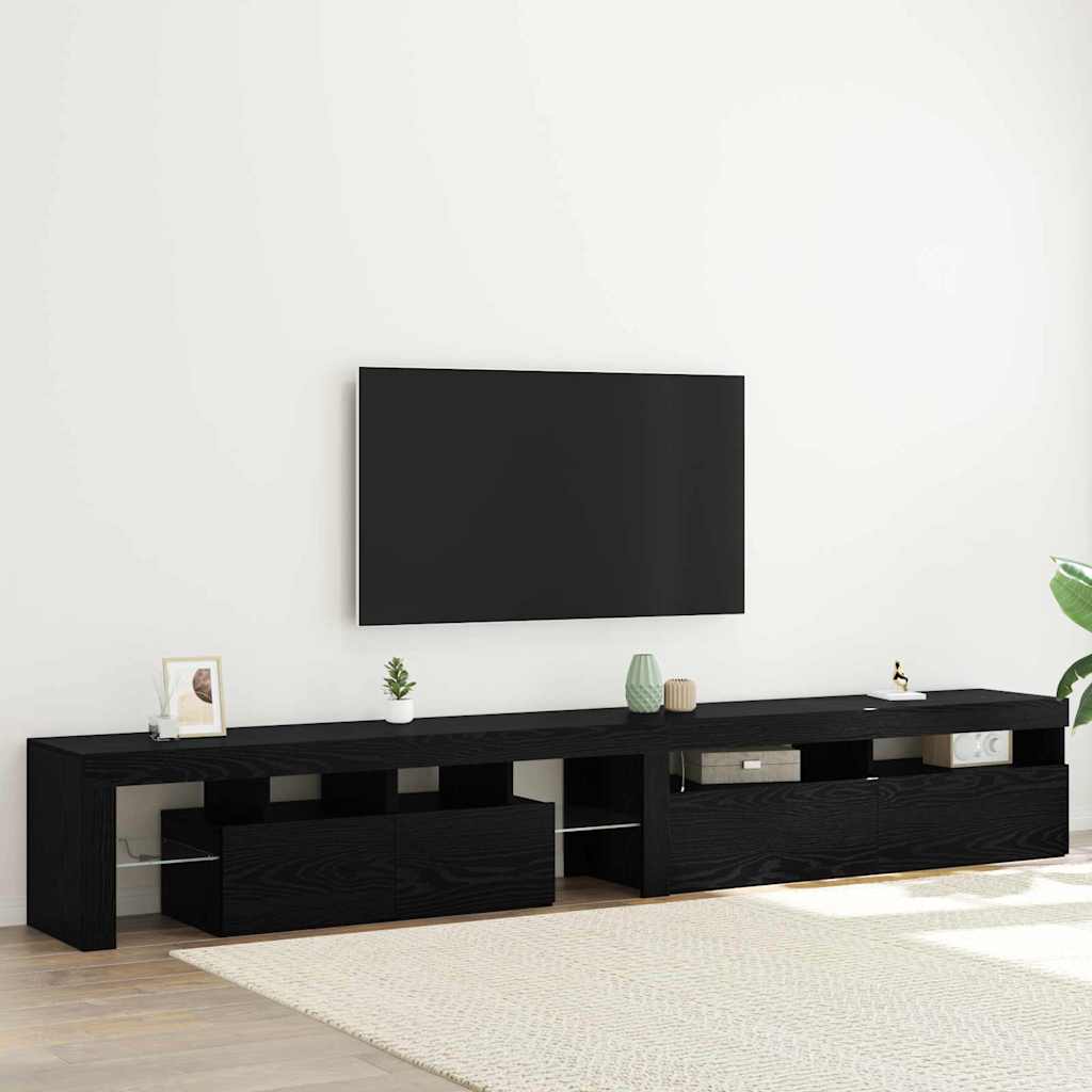 TV-Schränk 2 stk. Schwarz Eichen-Optik Holzwerkstoff