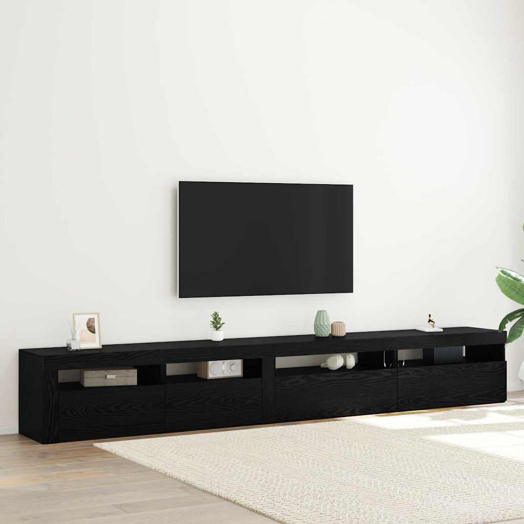 TV-Schrankset 3 stk. Schwarz Eichen-Optik Holzwerkstoff