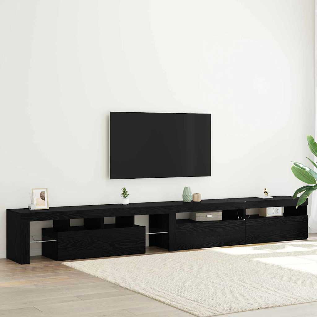 TV-Schränk 3 stk. Schwarz Eichen-Optik Holzwerkstoff