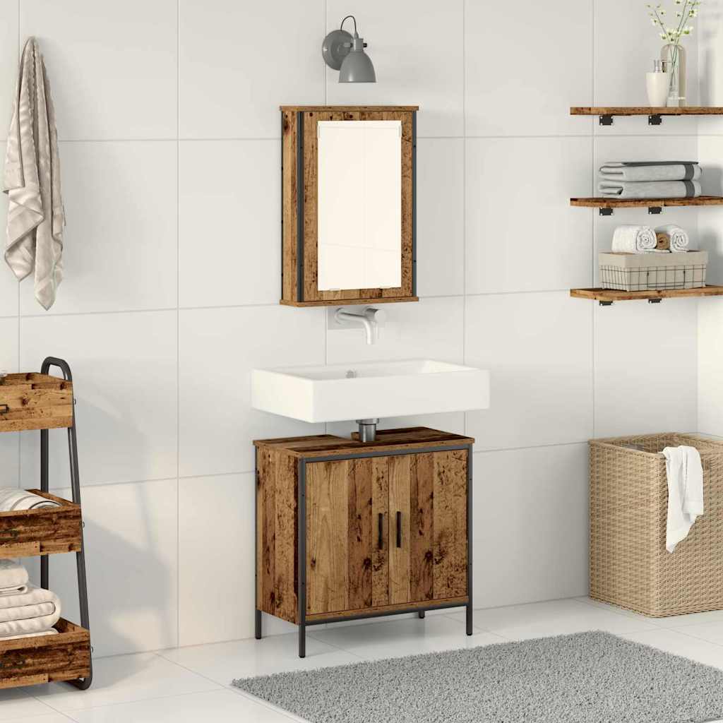 Badezimmermöbel-Set 2 Stk. Braun Holzwerkstoff