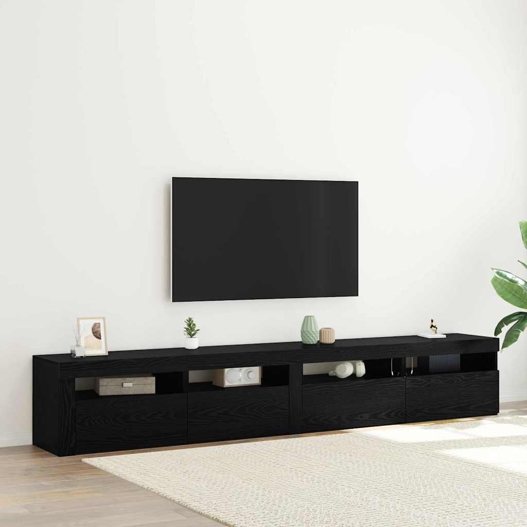TV-Schrankset 3 stk. Schwarz Eichen-Optik Holzwerkstoff
