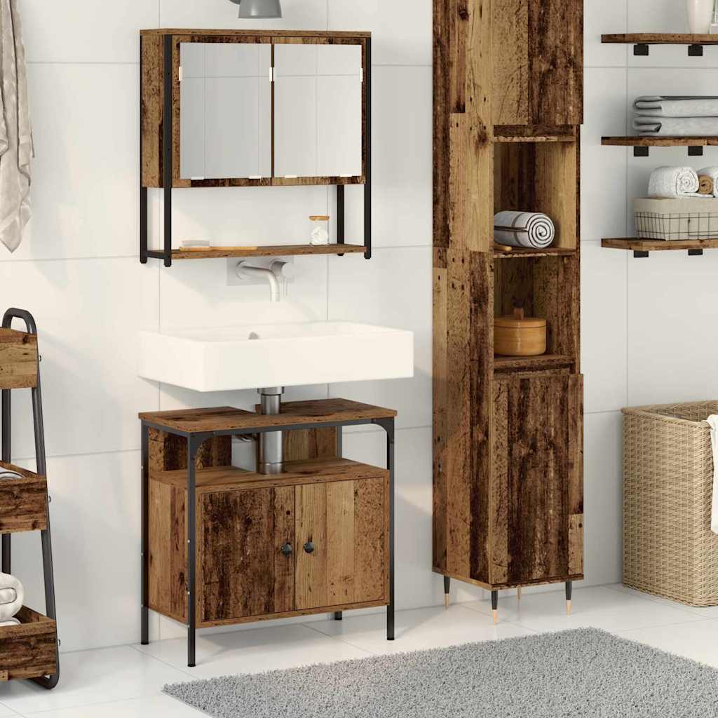 Badezimmermöbel-Set 2 Stk. Braun Holzwerkstoff