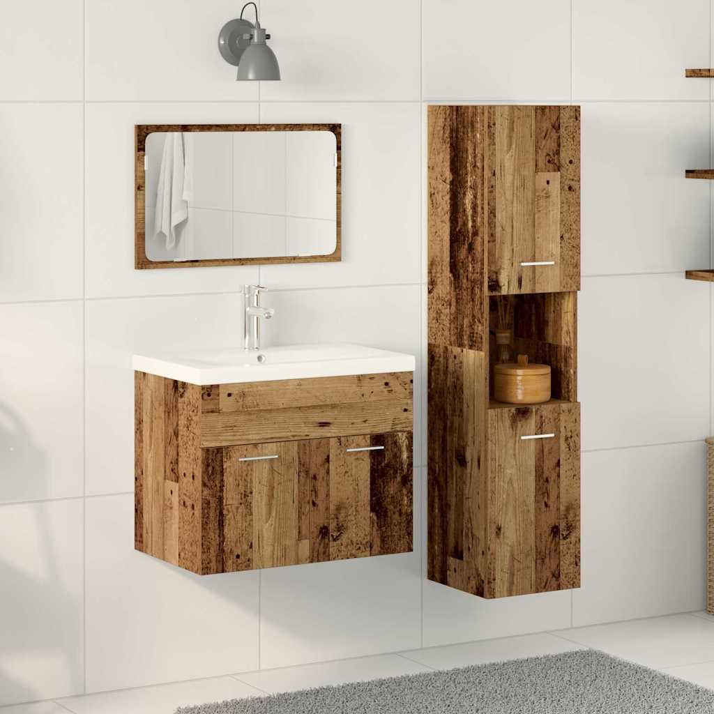 Badezimmermöbel-Set 4 Stk. Braun Holzwerkstoff
