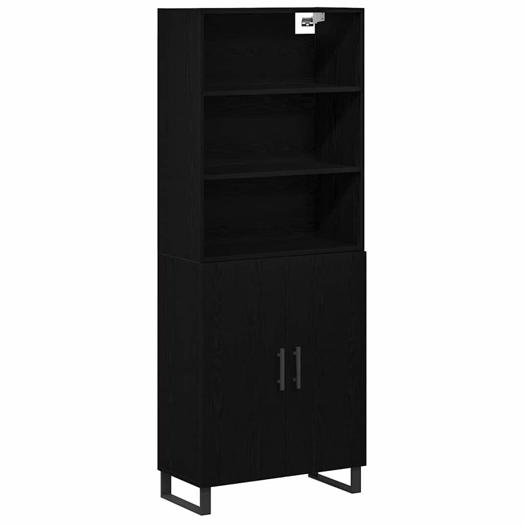 Highboard 2 stk. Schwarz Eichen-Optik 69,5 x 34 x 180 cm
