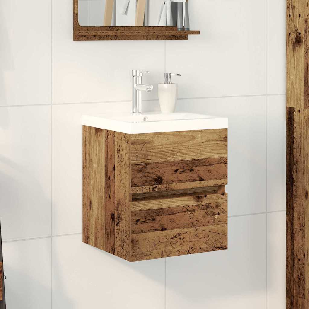 Waschbeckenschrank Schwarz Eichen-Optik 41 x 39 x 62 cm