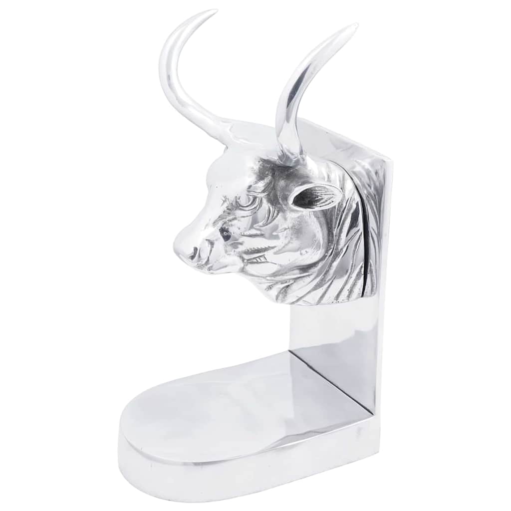 Buchstützen 2 stk. Silber 17 x 15 x 27 cm Aluminium