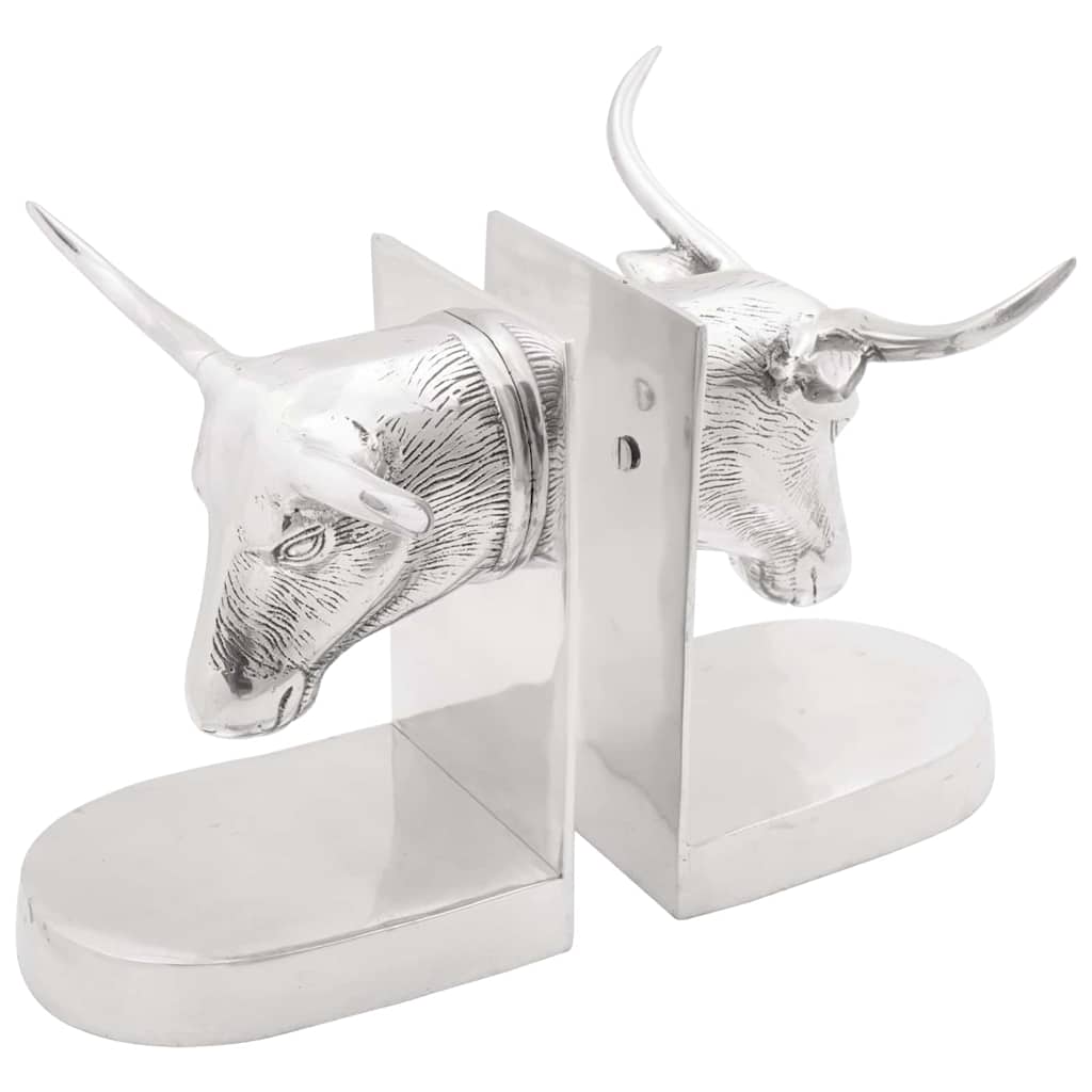 Buchstützen 2 stk. Silber 21,5 x 15,5 x 20 cm Aluminium