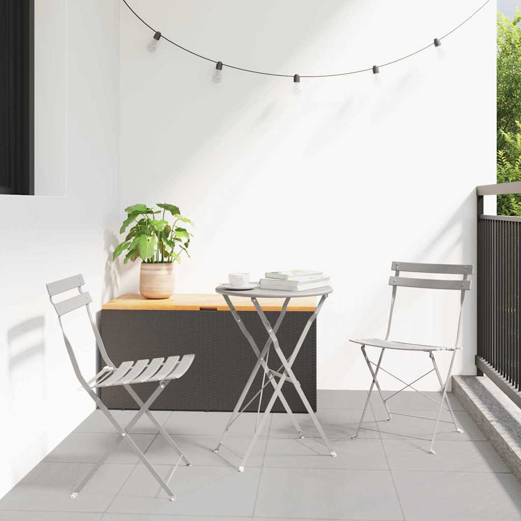 Klapp Bistro Set 3 stk. Beige Stahl