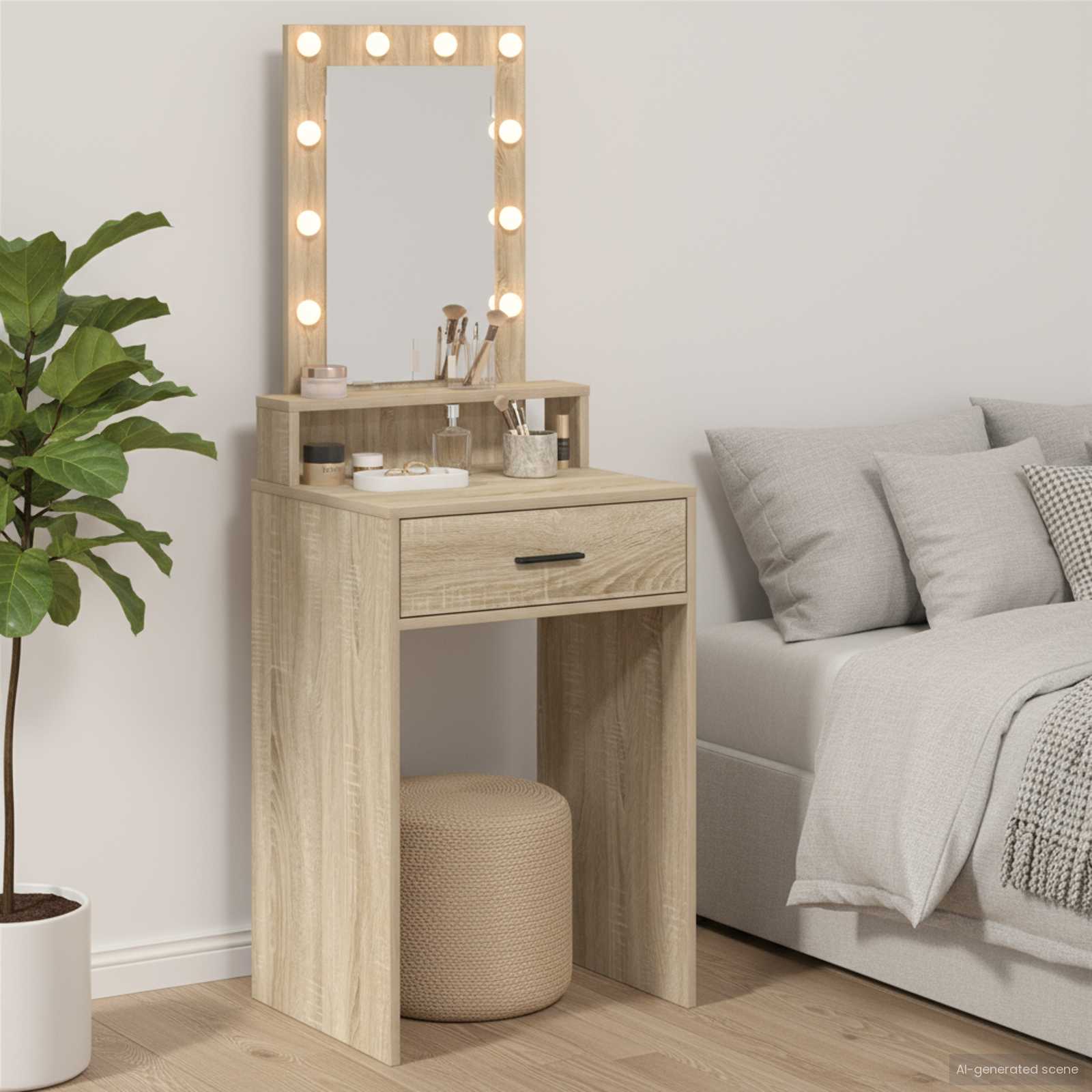 Schminktisch Sonoma-Eiche 50 x 41 x 135 cm Holzwerkstoff