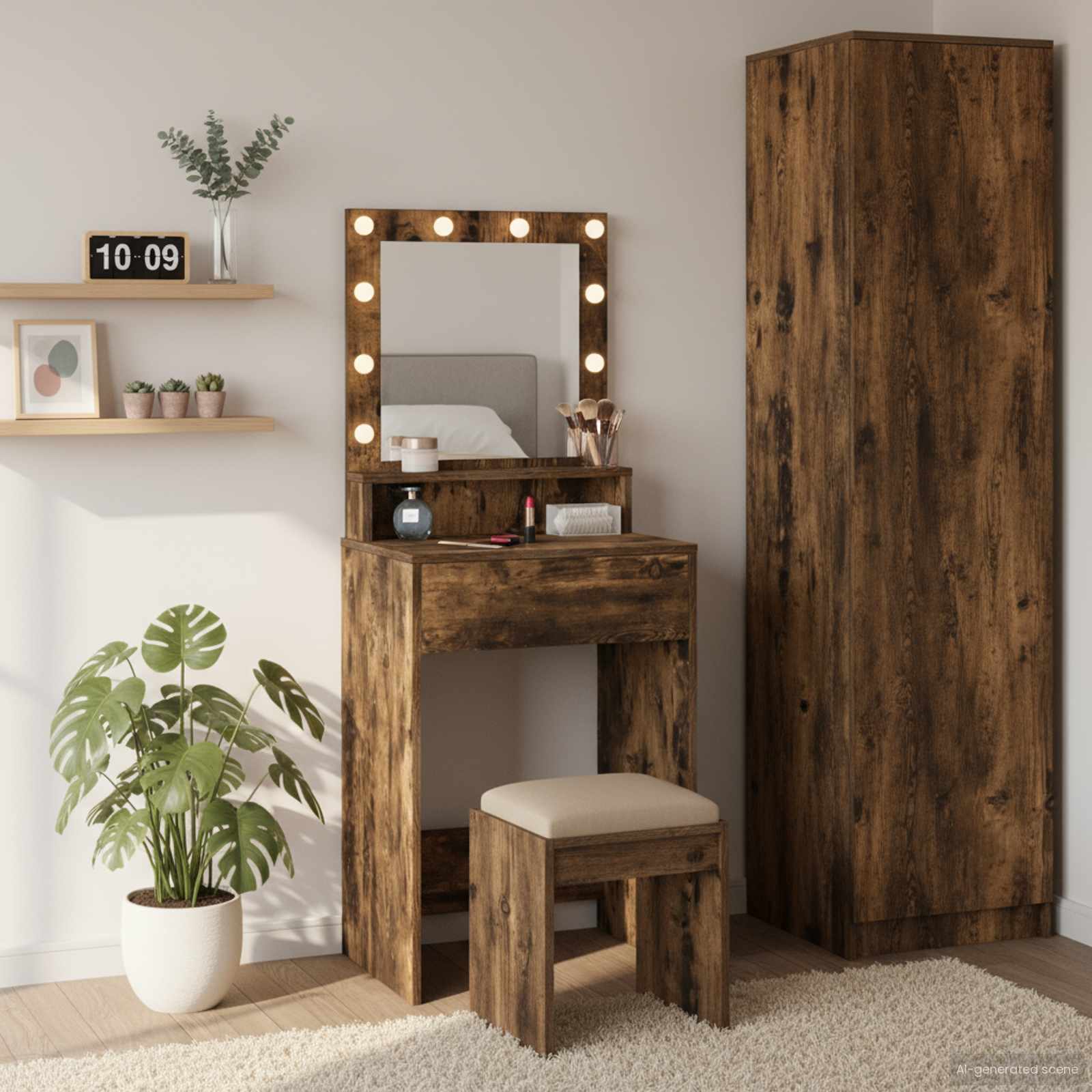 Schminktisch Geräucherte Eiche 50 x 41 x 135 cm Holzwerkstoff