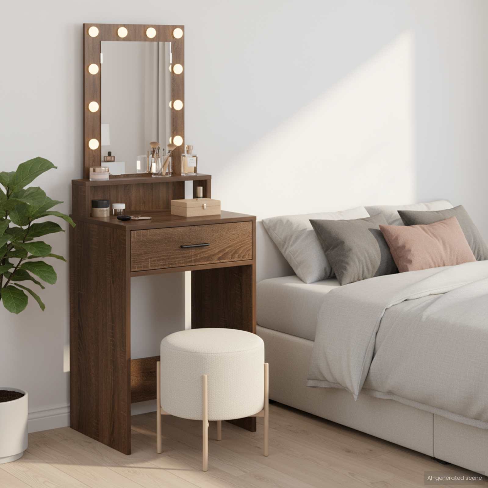 Schminktisch Braun 50 x 41 x 140 cm Holzwerkstoff