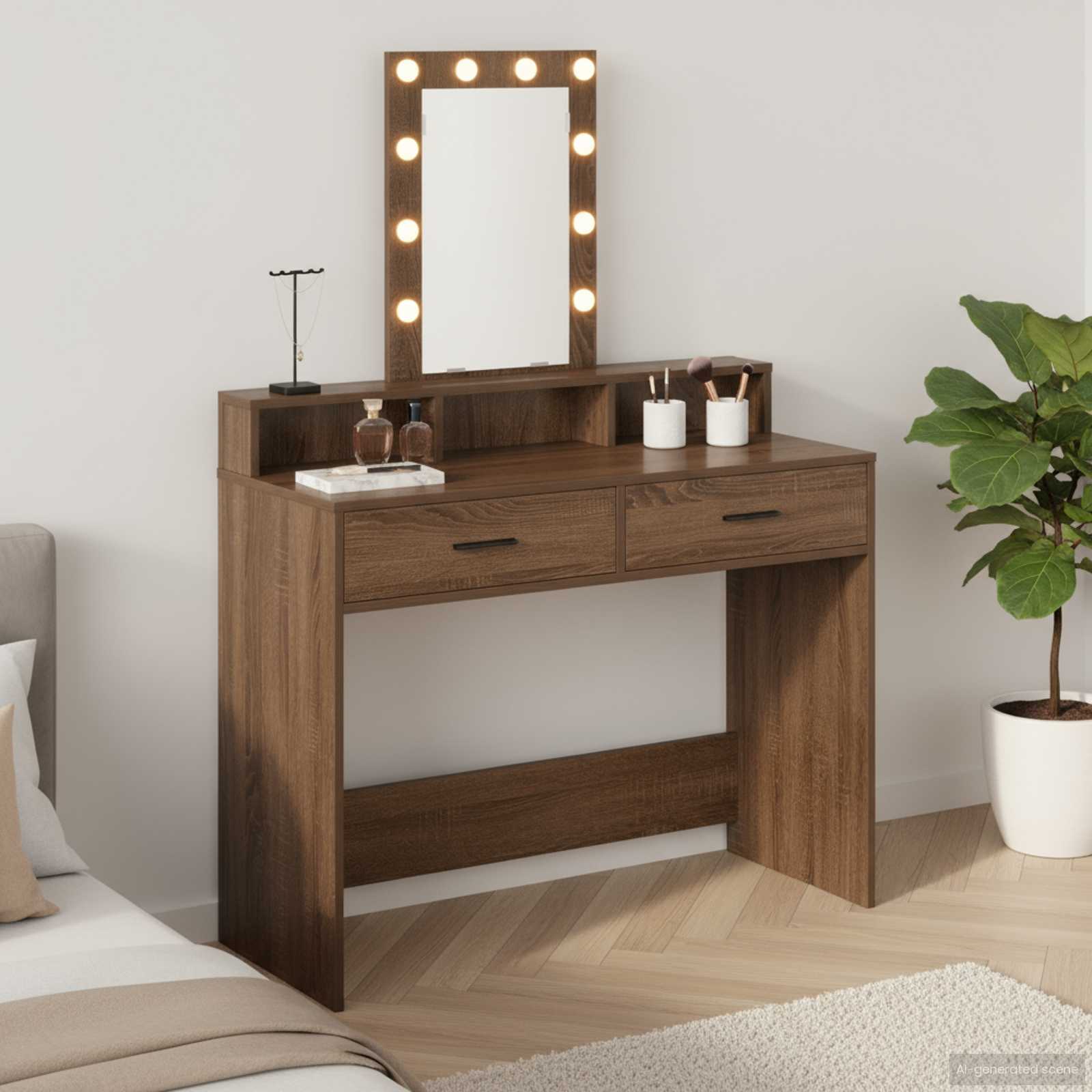 Schminktisch Braun 100 x 41 x 140 cm Holzwerkstoff