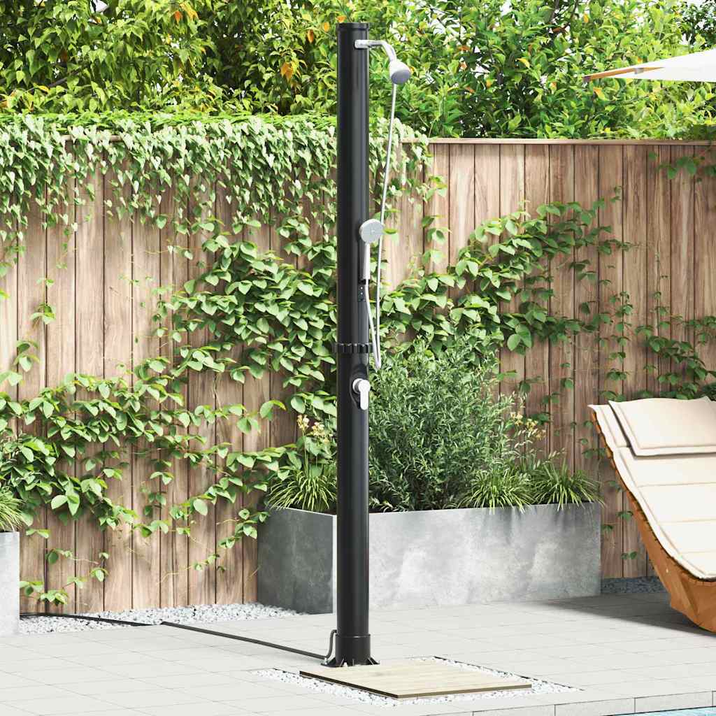 Außen Solardusche 20 l PVC und Aluminium Schwarz