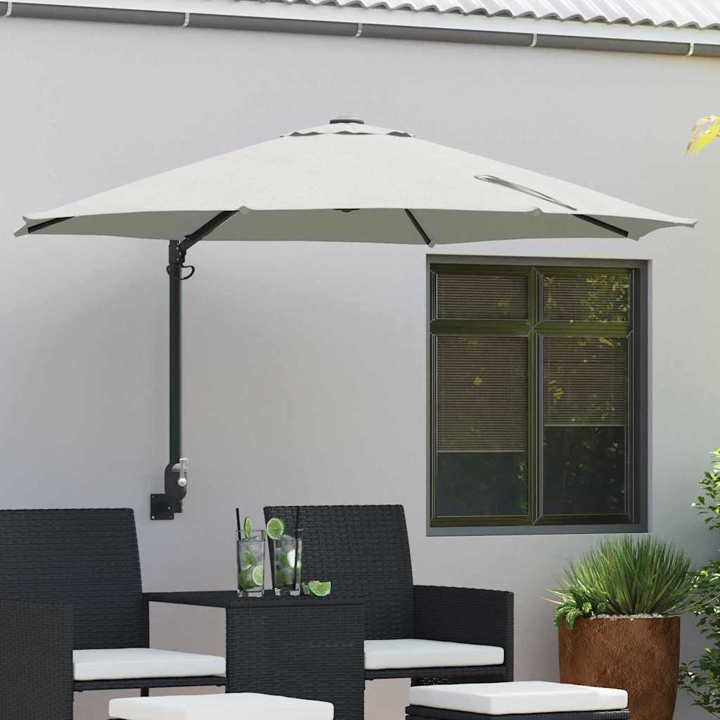 Gartensonnenschirm 248 x 248 x 148 cm Polyester und Stahl Sand